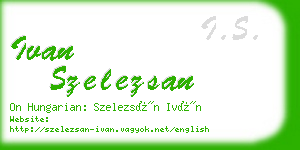 ivan szelezsan business card